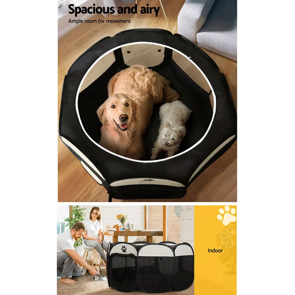 Pet Dog Cat Rabbit Guinea Pig Playpen Portable 3XL Grey - Image 3
