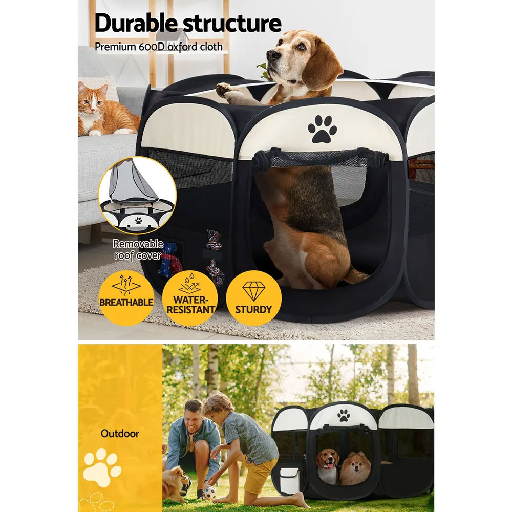 Pet Dog Cat Rabbit Guinea Pig Playpen Portable 3XL Grey - Image 5