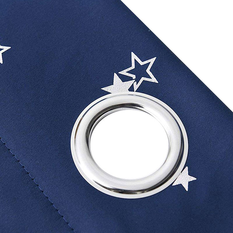 Blockout Eyelet Star Curtains Navy Blue - Image 7