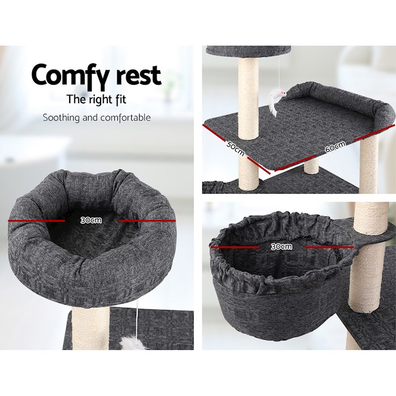 Cat Kitten Toy 132cm Scratching Tree Grey - Image 7