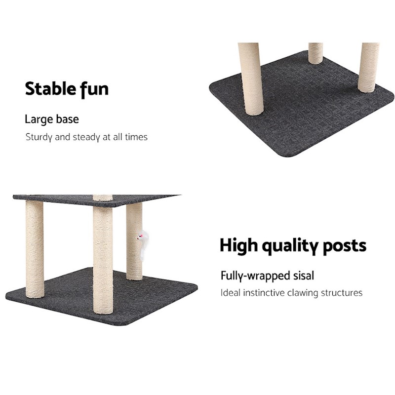 Cat Kitten Toy 132cm Scratching Tree Grey - Image 8