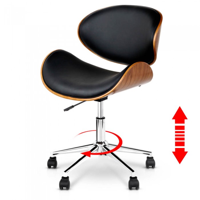 Executive Wooden Office Chair Lacroix Black - Image 3