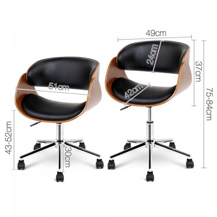 Executive Wooden Office Chair Black Model 2 - Image 2