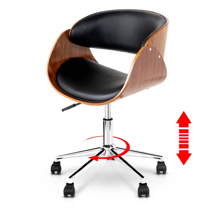 Executive Wooden Office Chair Black Model 2 - Image 3