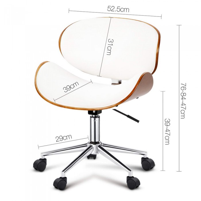 Executive Wooden Office Chair White - Image 2