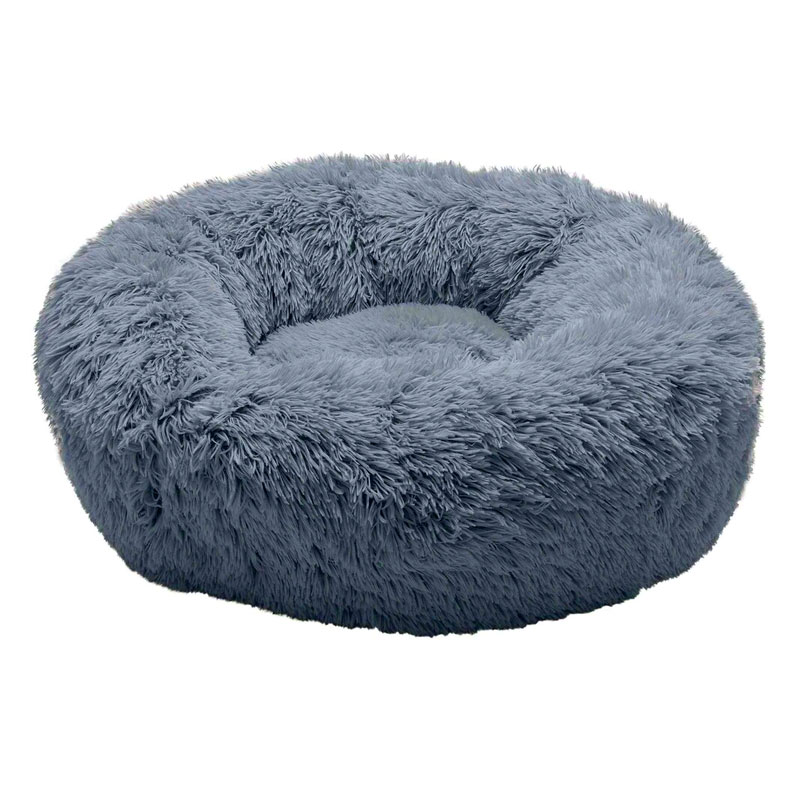 Pet Dog Cat Bed Donut Dark Grey