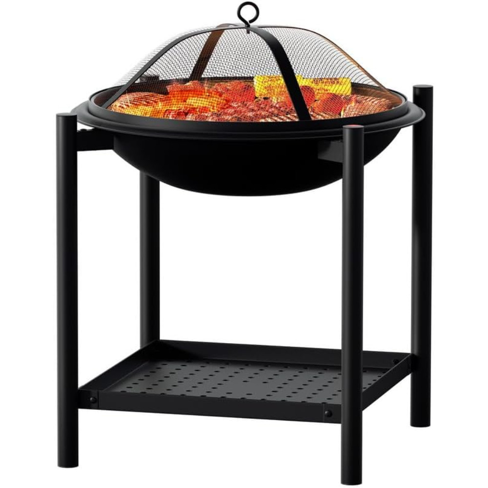 Portable Fire Pit BBQ 55 x 70cm With Stand - Image 3