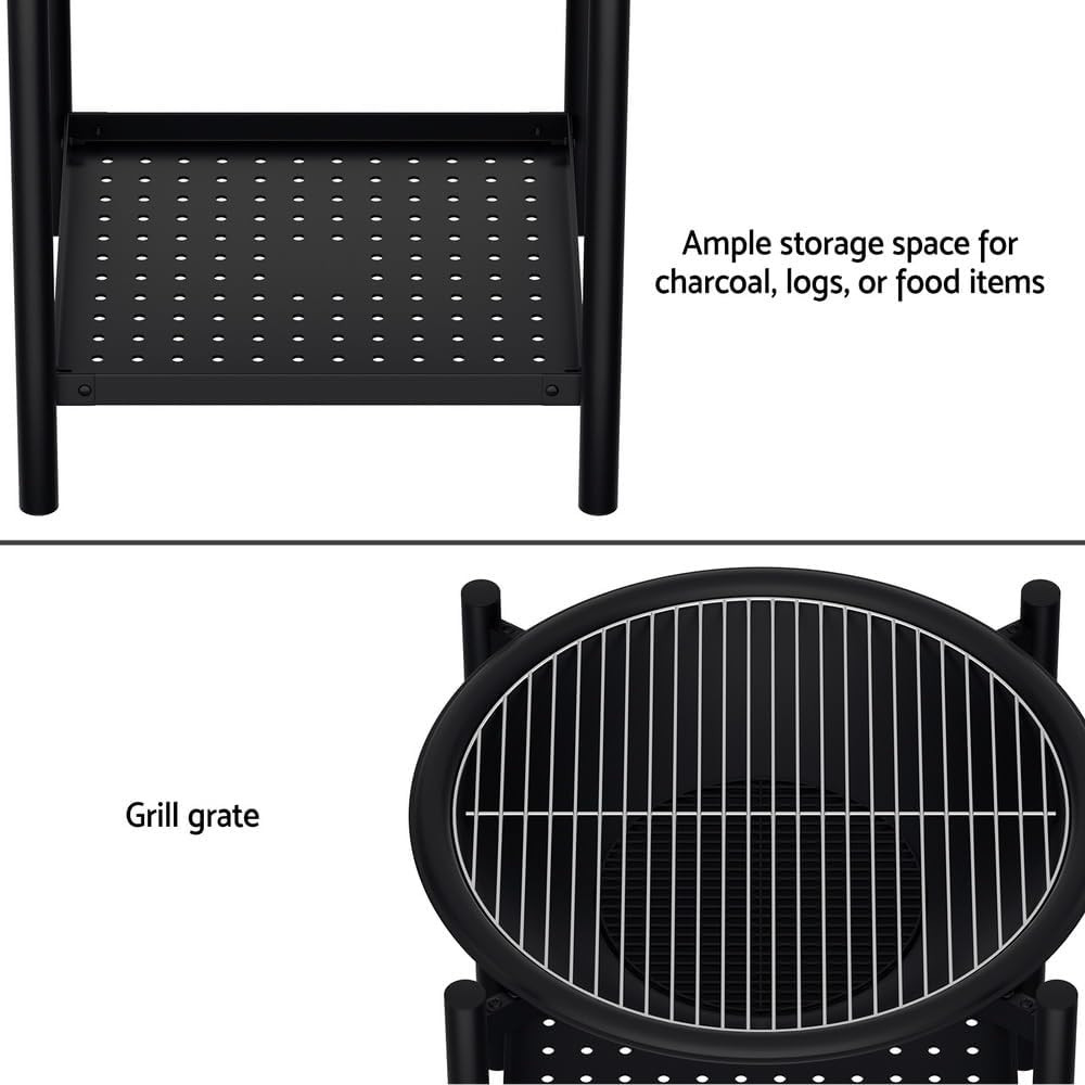 Portable Fire Pit BBQ 55 x 70cm With Stand - Image 4