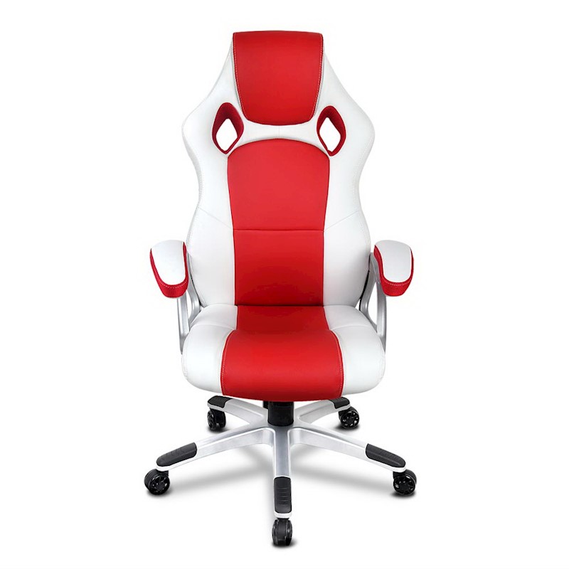 Racer Office Chair White & Red - Image 4
