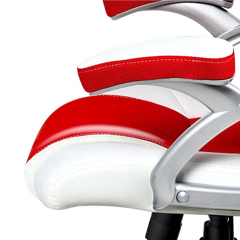 Racer Office Chair White & Red - Image 7