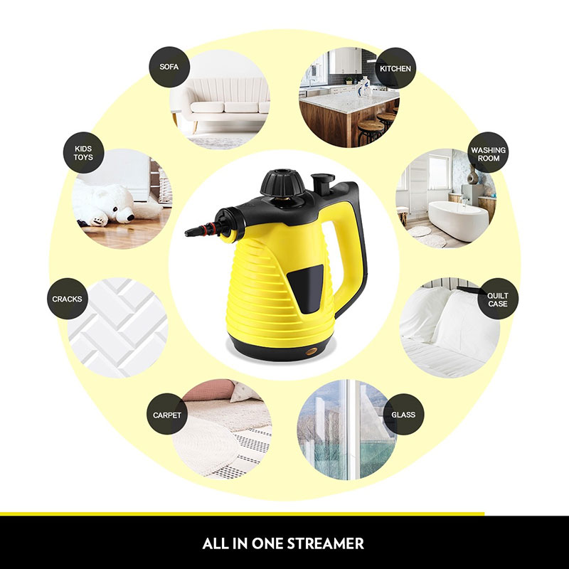 Steam Cleaner & Mop 1050w Handheld 13 in 1 Yellow - Image 2