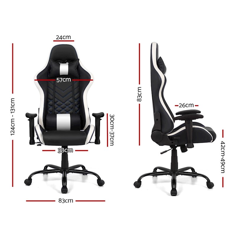 Ultimate Magnum Gaming Chair Black & White - Image 2