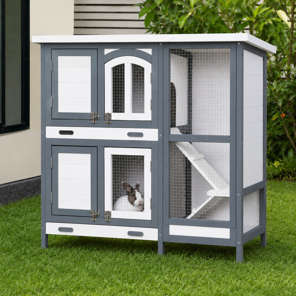 Rabbit Bunny Guinea Pig Ferret Hutch House 98cm - Image 2
