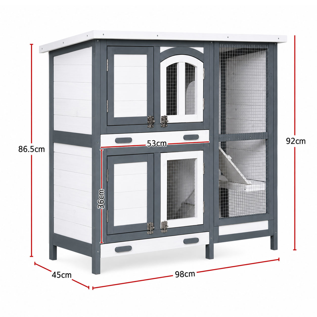 Rabbit Bunny Guinea Pig Ferret Hutch House 98cm - Image 4